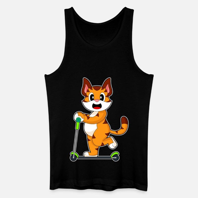 Tiger Scooter - Männer Bio Tank Top - Schwarz