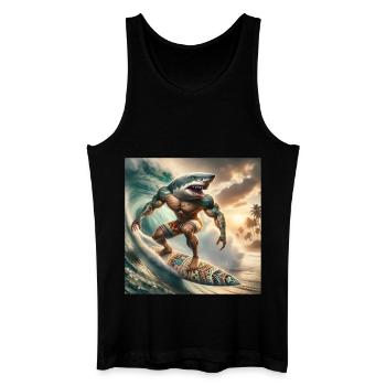 Surfer Shark Creative Design - Men’s Organic Tank Top - black - Front