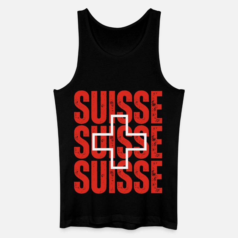 Flagge der Schweiz, Schweizer Stolz - Männer Bio Tank Top - Schwarz