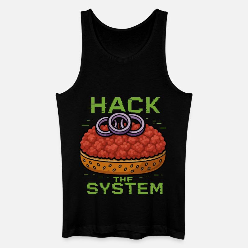 Hack the System – Mettbrötchen Shirt - Gourmett - Männer Bio Tank Top - Schwarz