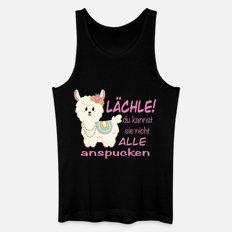 Lama Lächle! lustiger Spruch - Männer Bio Tank Top - Schwarz