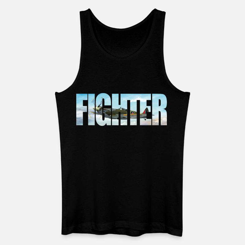 Fighter Spitfire - Männer Bio Tank Top - Schwarz