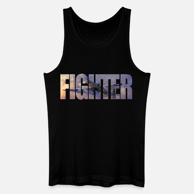 Fighter Spitfire - Männer Bio Tank Top - Schwarz