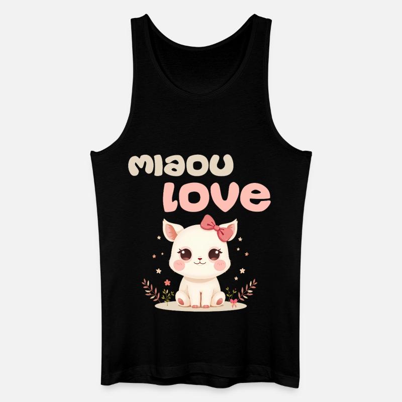 Meow Love Character von Helfspawn - Männer Bio Tank Top - Schwarz