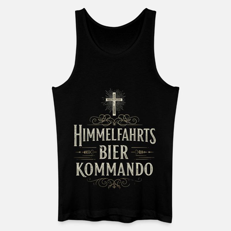 HIMMELFAHRTS BIER KOMMANDO - Männer Bio Tank Top - Schwarz