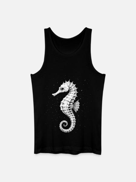 Seepferdchen - Männer Bio Tank Top - Schwarz
