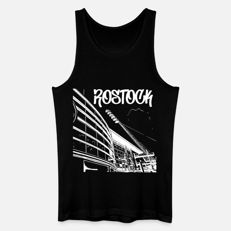 Rostock Skyline Stadionblick - Männer Bio Tank Top - Schwarz