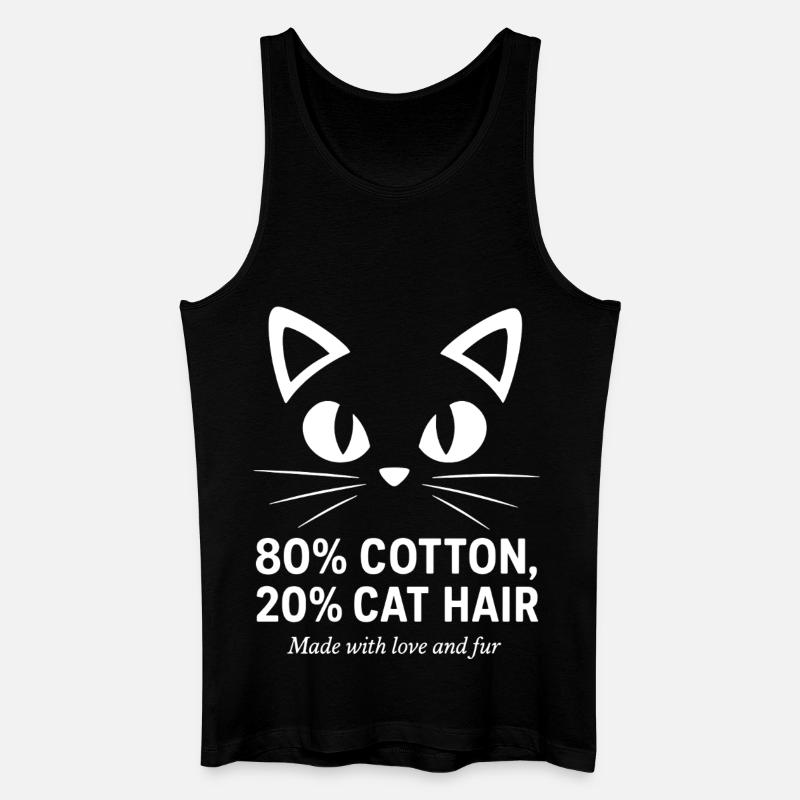Katzenhaar inklusive - Männer Bio Tank Top - Schwarz