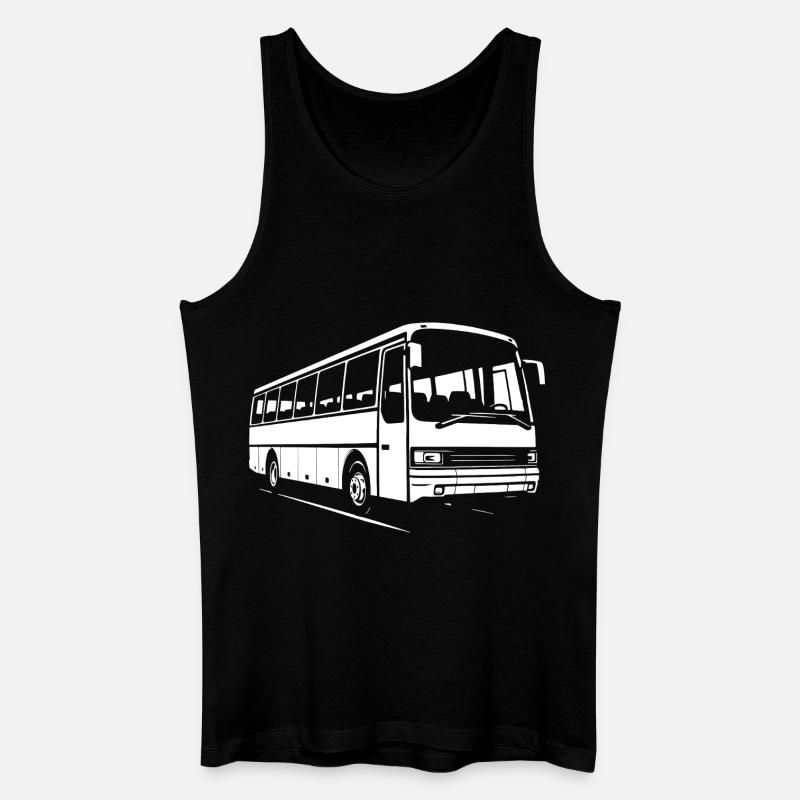 Oldschool-Fernreisebus - Männer Bio Tank Top - Schwarz
