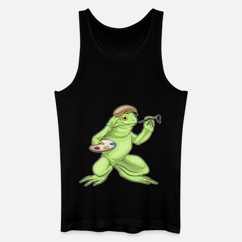 Frosch Maler Pinsel Malen - Männer Bio Tank Top - Schwarz