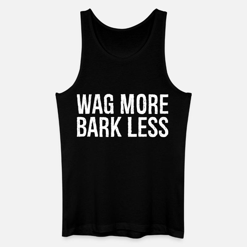 wag more bark less - Männer Bio Tank Top - Schwarz