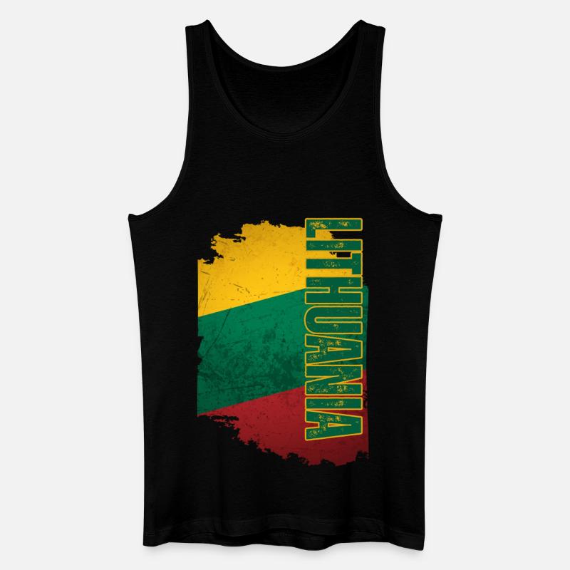 Vertikale litauische Flagge, litauischer Stolz - Männer Bio Tank Top - Schwarz