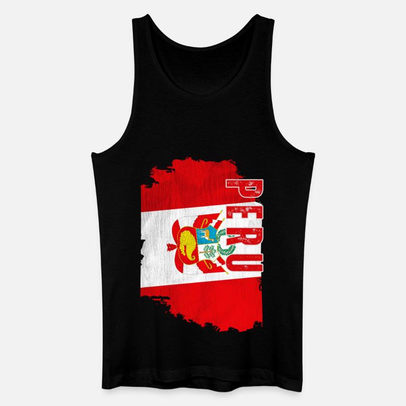 Vertikale peruanische Flagge, peruanischer Stolz - Männer Bio Tank Top - Schwarz