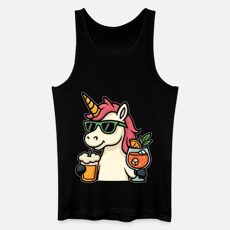 Einhorn trinken - Männer Bio Tank Top - Schwarz
