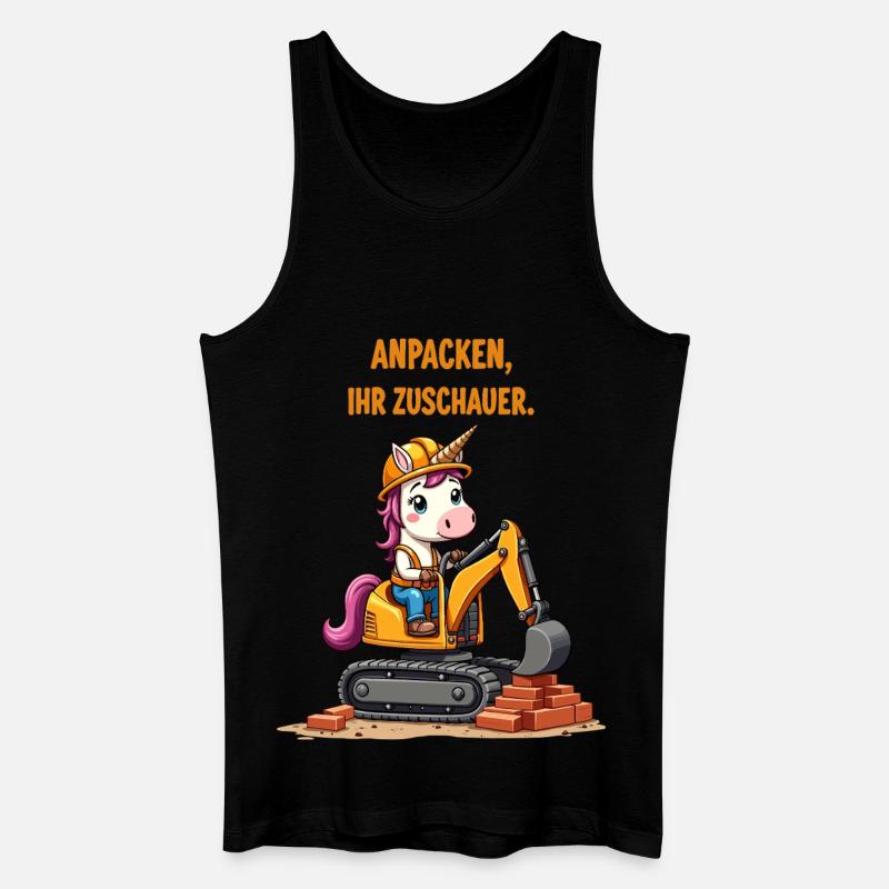 Einhorn Baggermeister - Männer Bio Tank Top - Schwarz