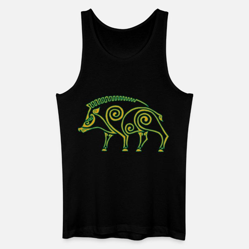 Keltisches Wildschwein - Männer Bio Tank Top - Schwarz