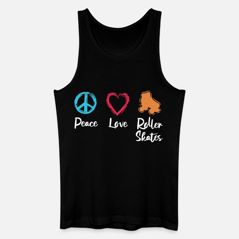 Frieden Liebe Rollerskates - Männer Bio Tank Top - Schwarz