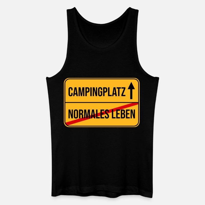 Campingplatz Warnhinweis Design - Männer Bio Tank Top - Schwarz