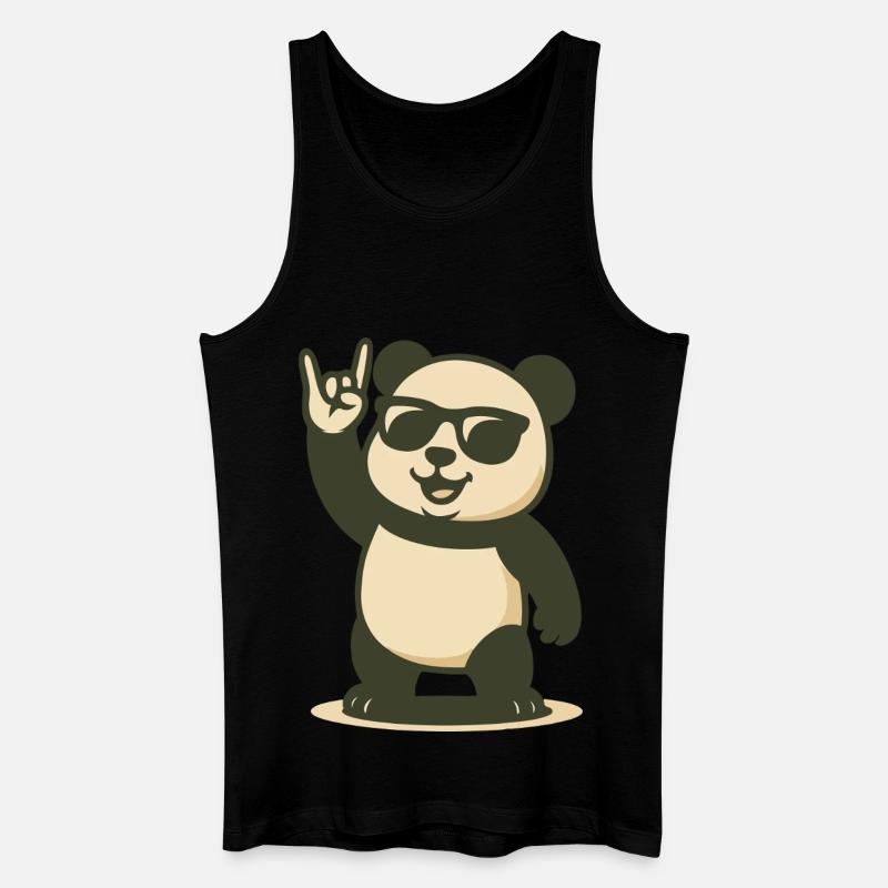 Rockin’ Panda Vibes - Männer Bio Tank Top - Schwarz