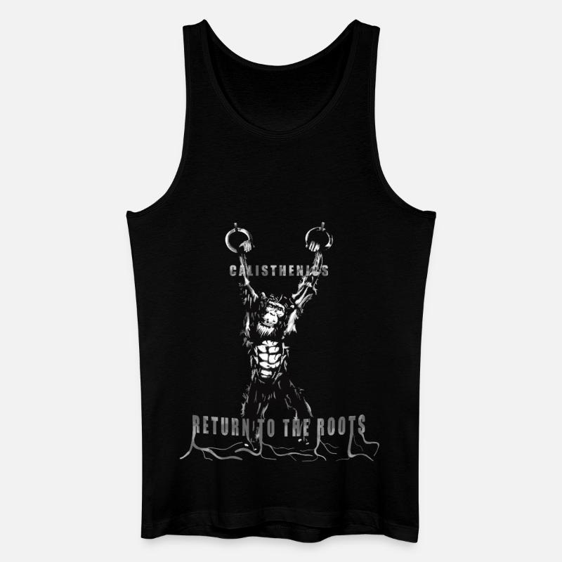 Calisthenics mit Gymnastikringe - Männer Bio Tank Top - Schwarz