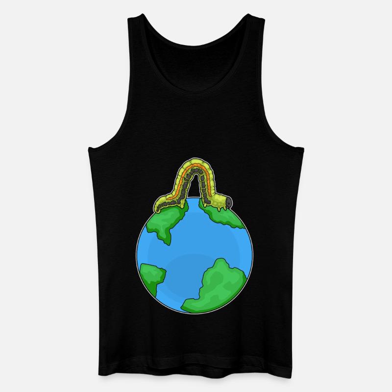 Raupe Erde - Männer Bio Tank Top - Schwarz