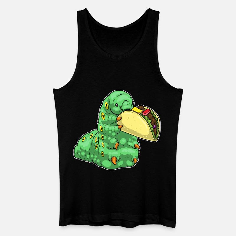 Raupe Taco - Männer Bio Tank Top - Schwarz
