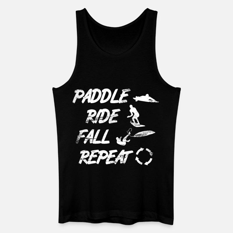 Paddle Ride Fall Repeat - Männer Bio Tank Top - Schwarz