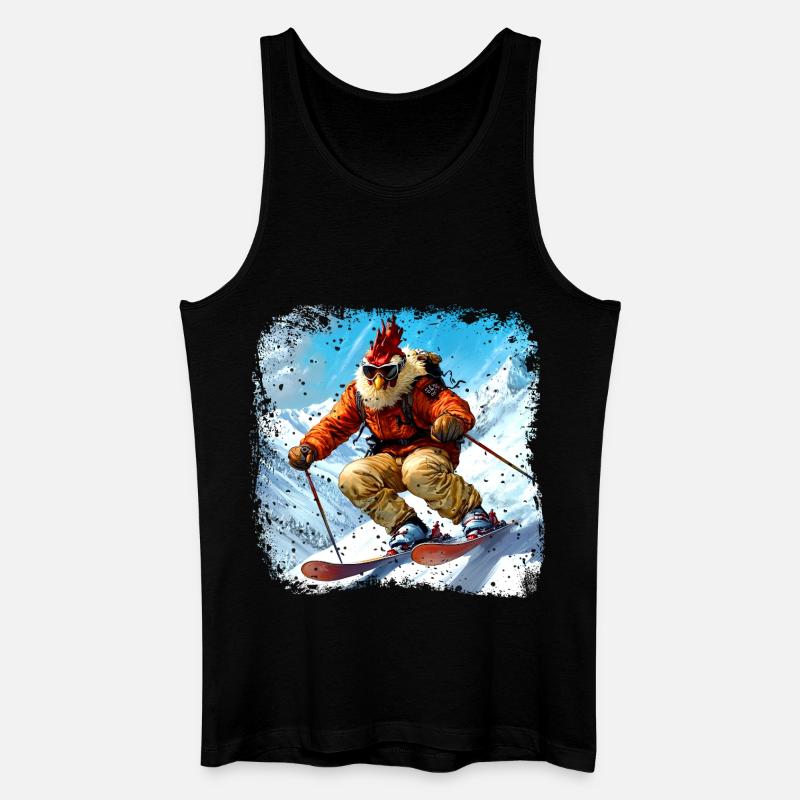 Ski Hühner - Männer Bio Tank Top - Schwarz