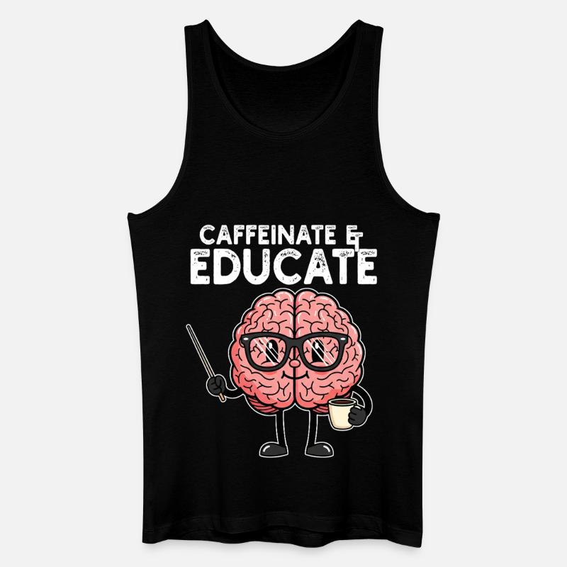 CAFÉINER ET ÉDUQUER - CADEAU ENSEIGNANT - Débardeur bio Homme - noir