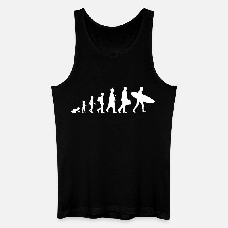 Évolution d’un surfeur - Débardeur bio Homme - noir