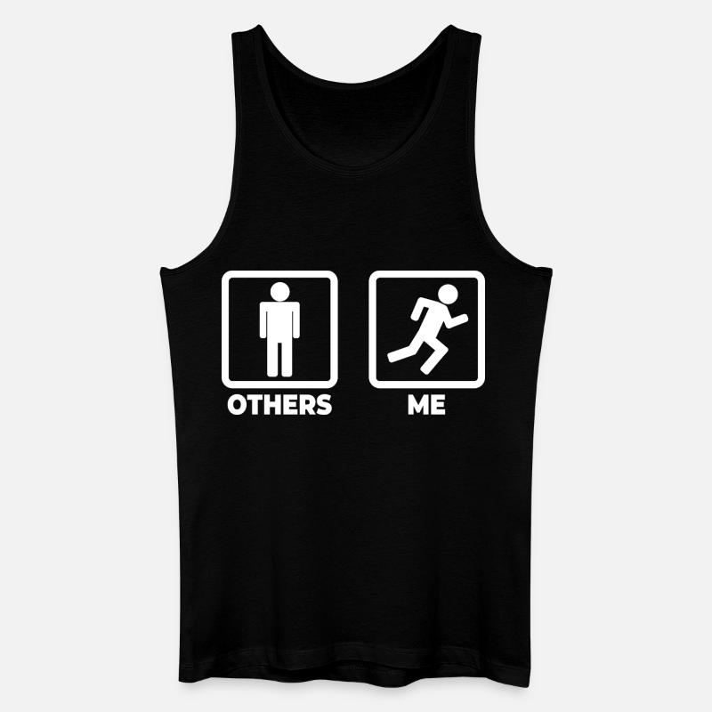 Läufer Strichmännchen - Männer Bio Tank Top - Schwarz