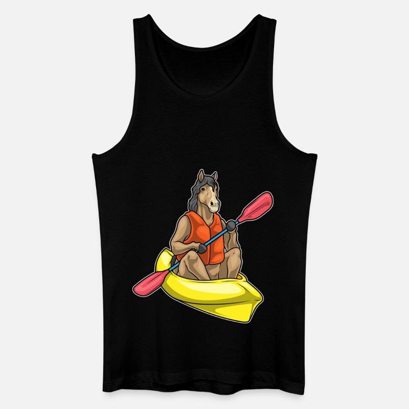 Pferd Kayak Paddel - Männer Bio Tank Top - Schwarz