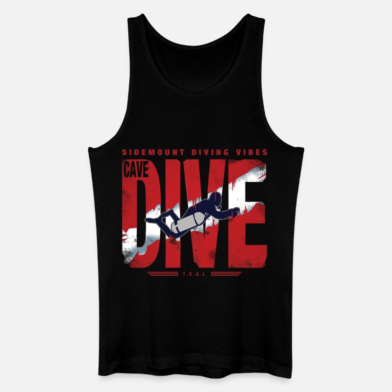 Tauchende Cave Diver Grafik - Männer Bio Tank Top - Schwarz