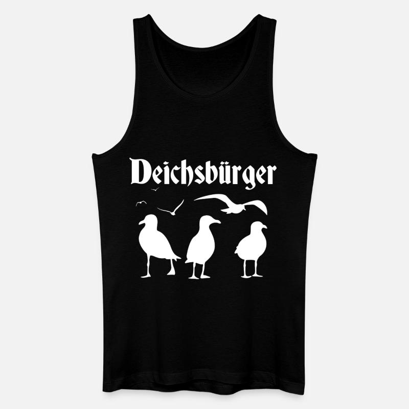 Deichsbürger Möwencrew - Männer Bio Tank Top - Schwarz