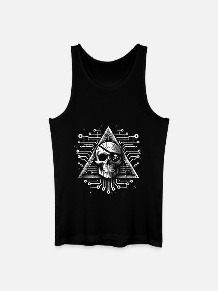 Conception numérique de triangle de crâne - Débardeur bio Homme - noir