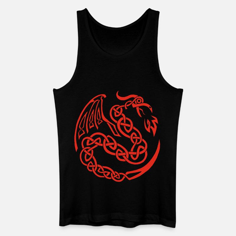 Roter keltischer Drache - Männer Bio Tank Top - Schwarz
