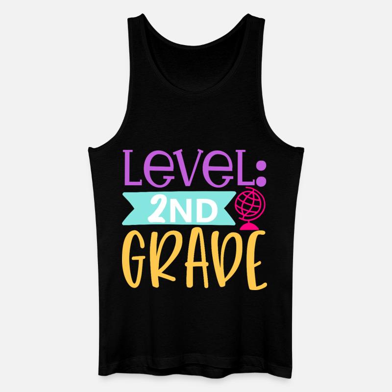 Level 2. Klasse Freigeschaltet - Schulanfang - Männer Bio Tank Top - Schwarz