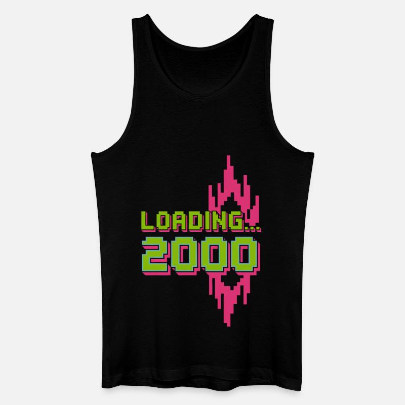 Retro Pixel Loading 2000 Design - Männer Bio Tank Top - Schwarz