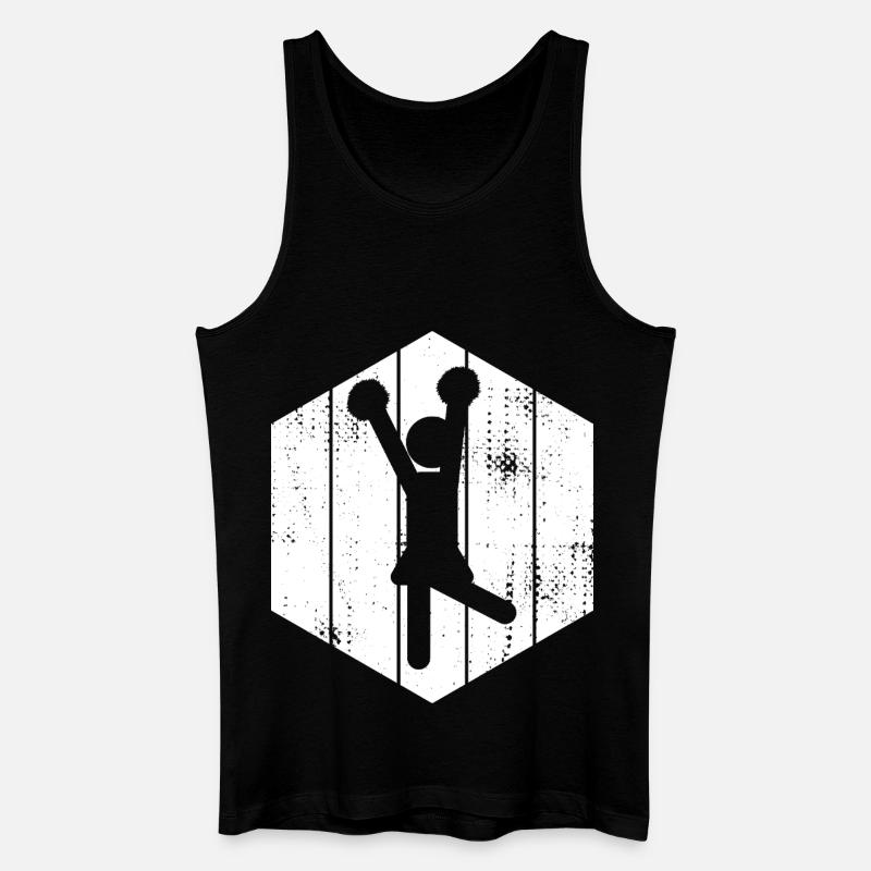 Lustige Cheerleader Strichmännchen - Männer Bio Tank Top - Schwarz