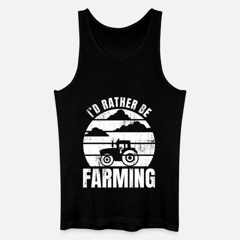 I'd Rather Be Farming - Männer Bio Tank Top - Schwarz