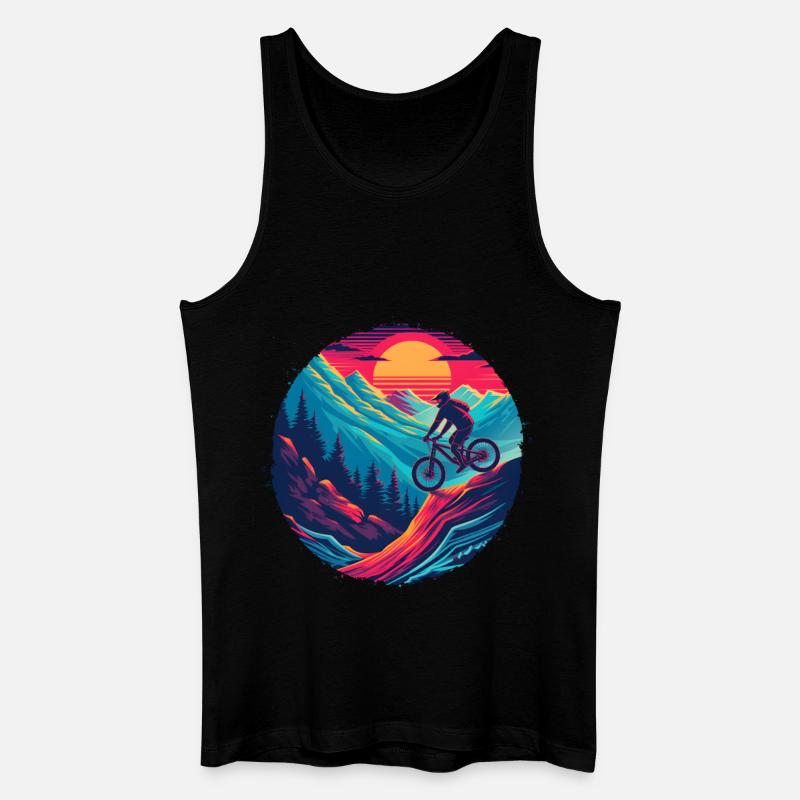 Mountainbiken Oldschool - Männer Bio Tank Top - Schwarz