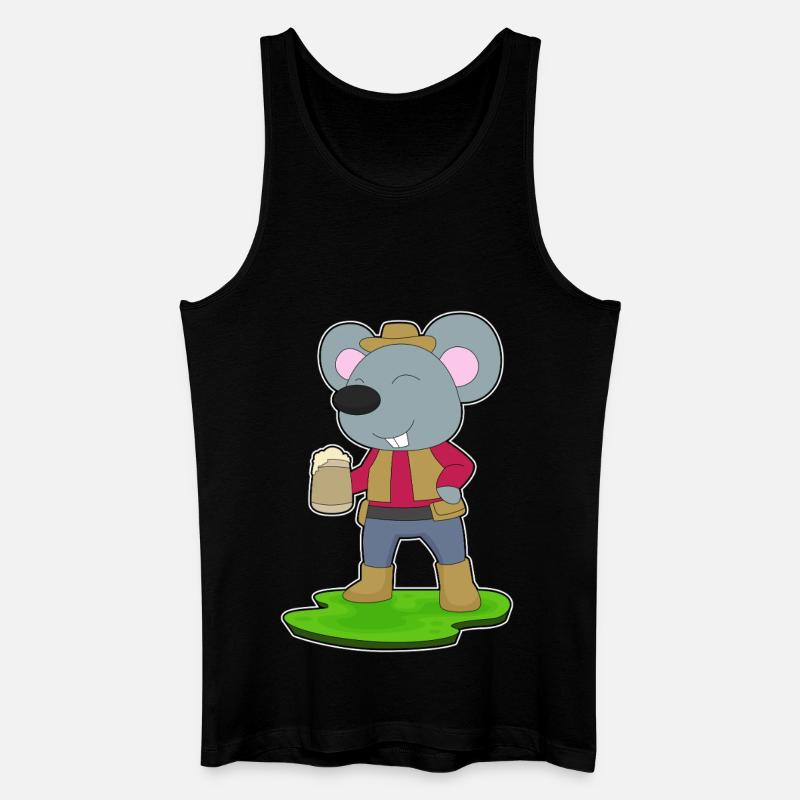 Maus Bierkrug Bier - Männer Bio Tank Top - Schwarz