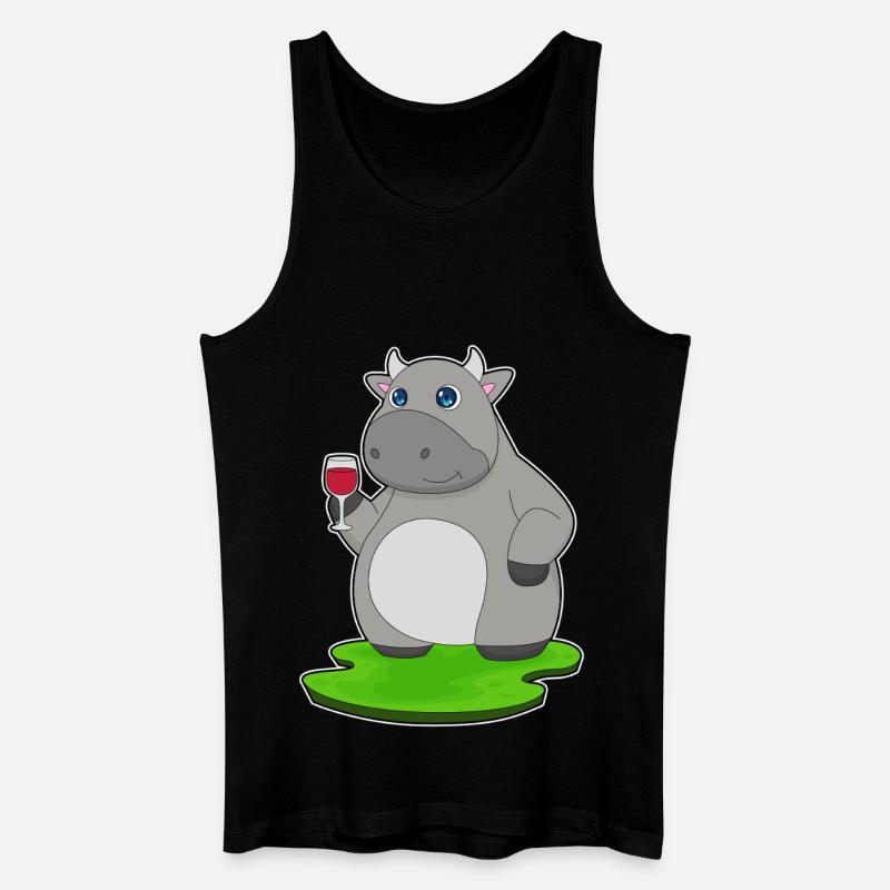 Kuh Rotwein - Männer Bio Tank Top - Schwarz