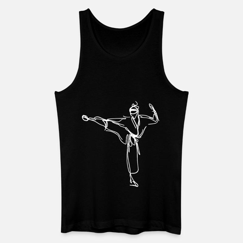 Karateka Skizze - Männer Bio Tank Top - Schwarz