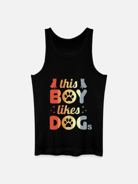 Junge der Hunde mag - Männer Bio Tank Top - Schwarz