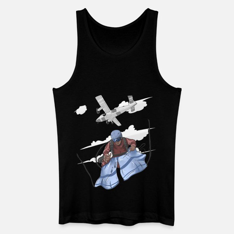 Luftschirmsprung Pilot Illustration - Männer Bio Tank Top - Schwarz