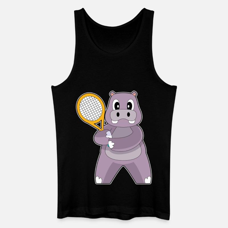 Nilpferd TennisTennisschläger - Männer Bio Tank Top - Schwarz