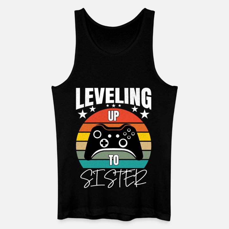 Leveling Up To Sister - Männer Bio Tank Top - Schwarz