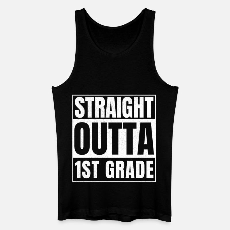 STRAIGHT OUTTA First Grade - Männer Bio Tank Top - Schwarz