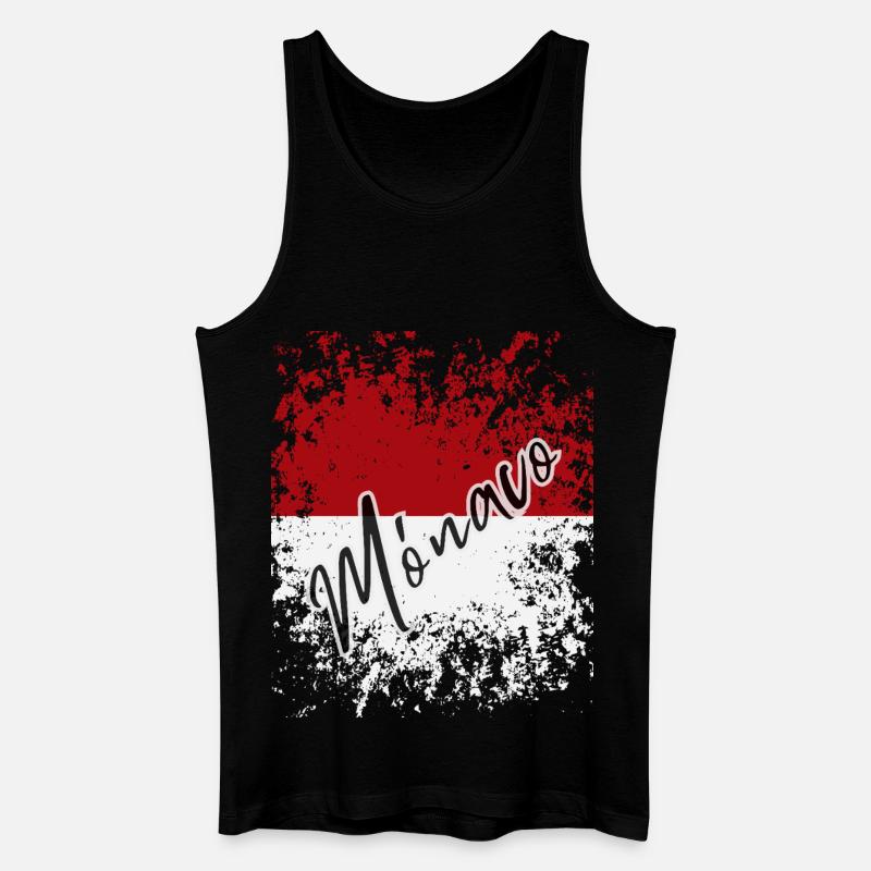 Monegaskische Flagge, ich liebe Monaco - Männer Bio Tank Top - Schwarz